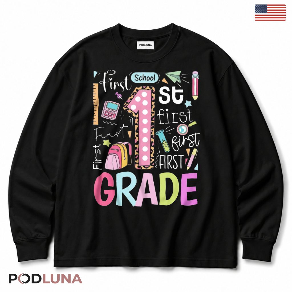 Hello First Grade Rainbow Long Sleeve Back To School Hello First Grade Rainbow Long Sleeve Back To School