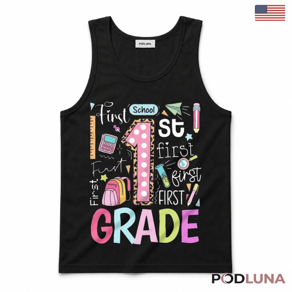 Hello First Grade Rainbow Tank Top Back To School Hello First Grade Rainbow Tank Top Back To School