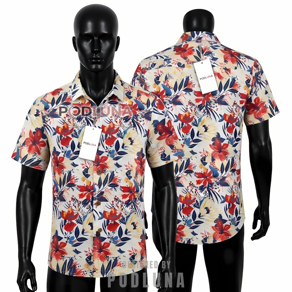 Hibiscus Hawaiian Shirt Tropical Floral Mix Pattern Front