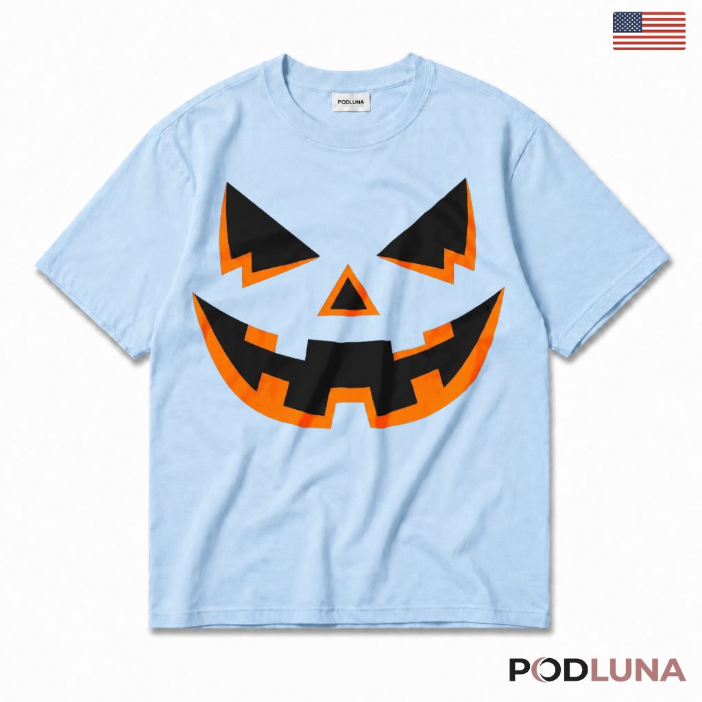 Jack O Lantern Face Halloween T-Shirt For Fall