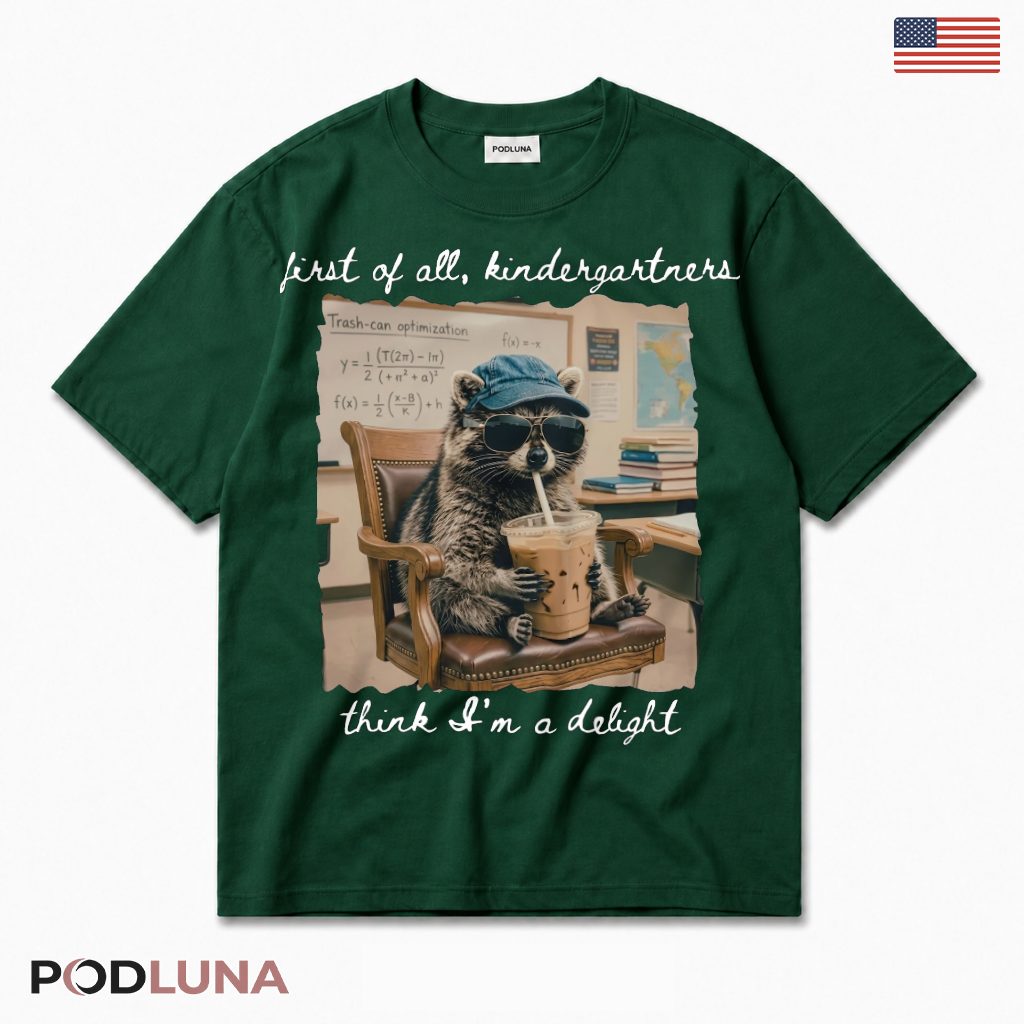 Kindergarten Teacher Raccoon Funny T-Shirt Preschool Teacher Gift
