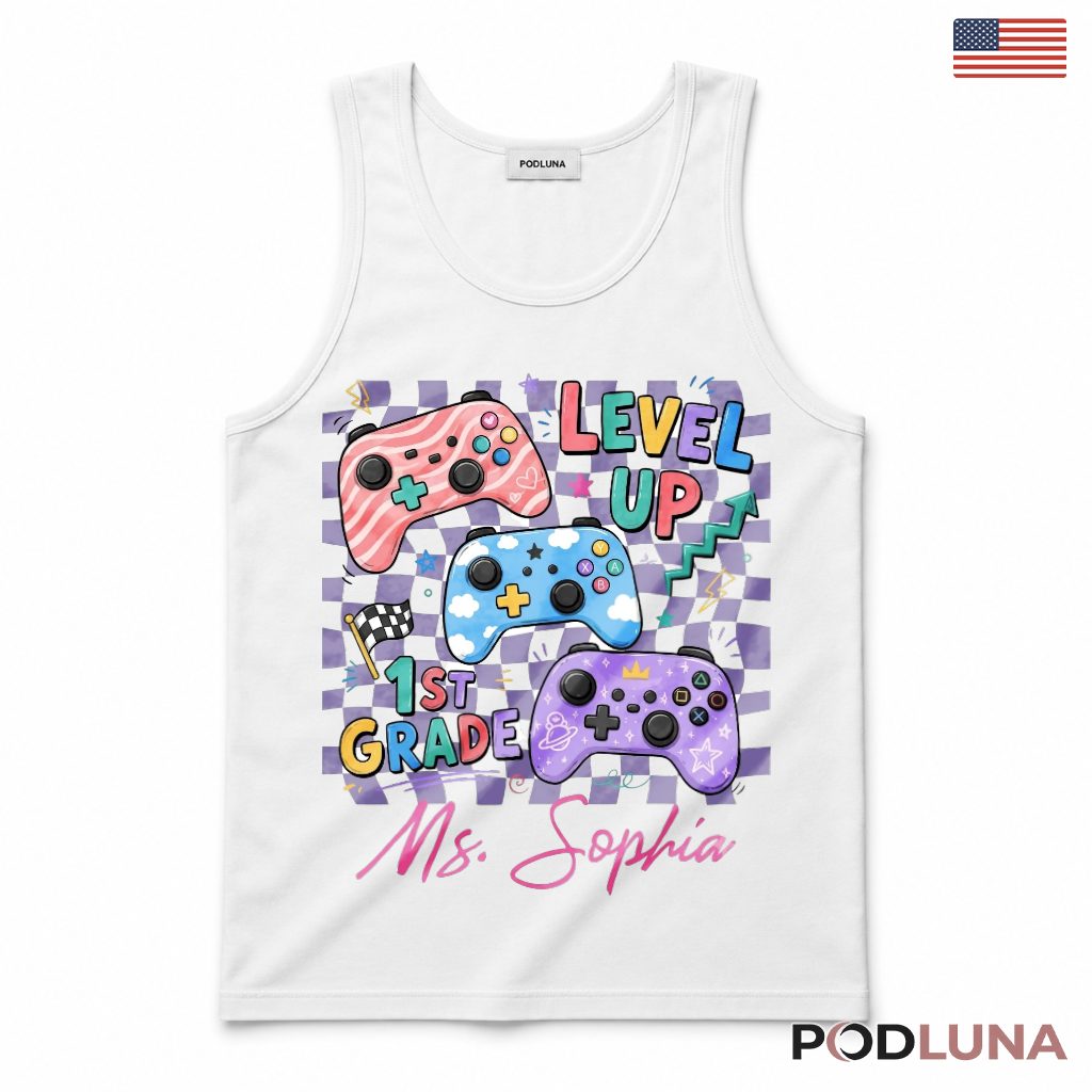 Level Up 1st Grade Gaming Controller Tank Top First Grade Teacher Present Level Up 1st Grade Gaming Controller Tank Top First Grade Teacher Present