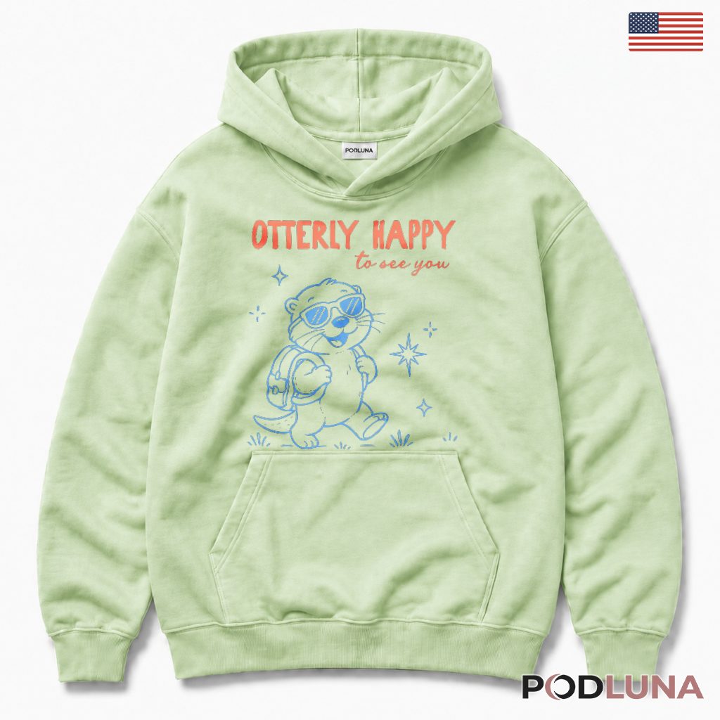 Otterly Happy To See You Otter Backpack Hoodie Kids Present Otterly Happy To See You Otter Backpack Hoodie Kids Present