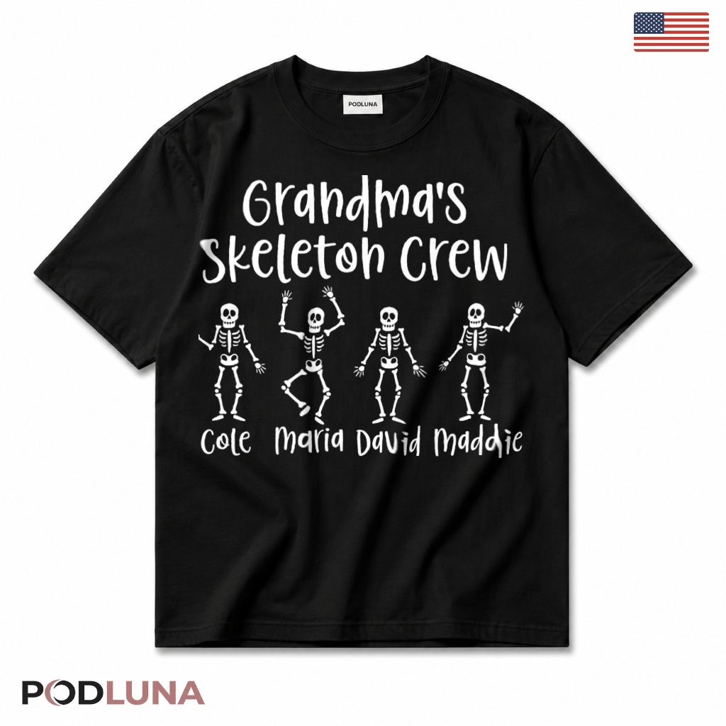 Personalized Grandma Skeleton Crew Halloween T-Shirt