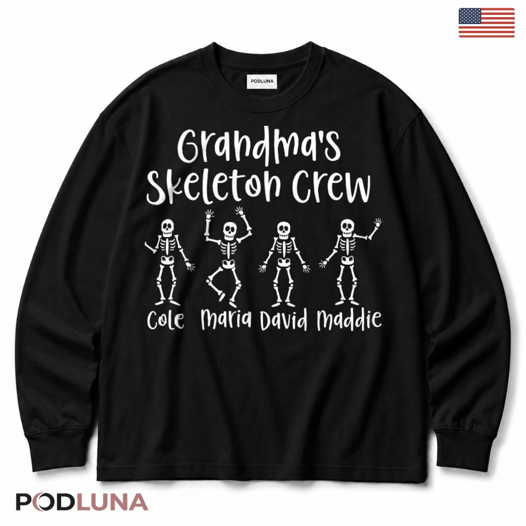 Personalized Grandma Skeleton Crew Halloween Long Sleeve Personalized Grandma Skeleton Crew Halloween Long Sleeve