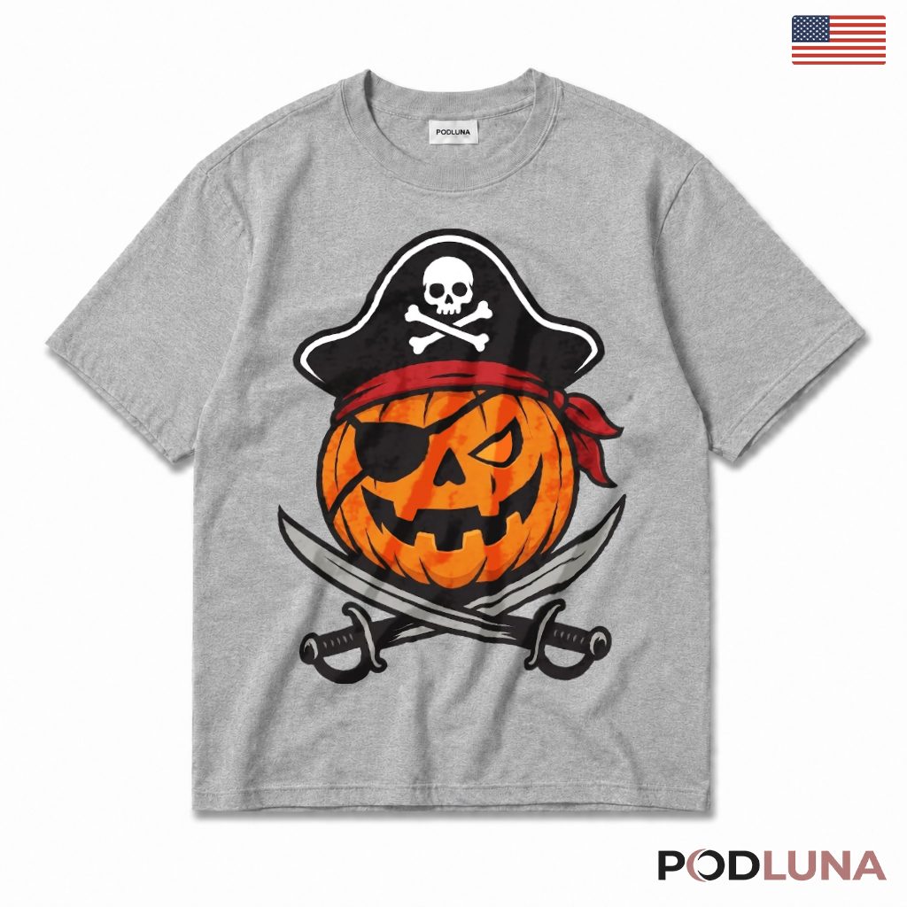 Pirate Jack O Lantern Halloween T-Shirt