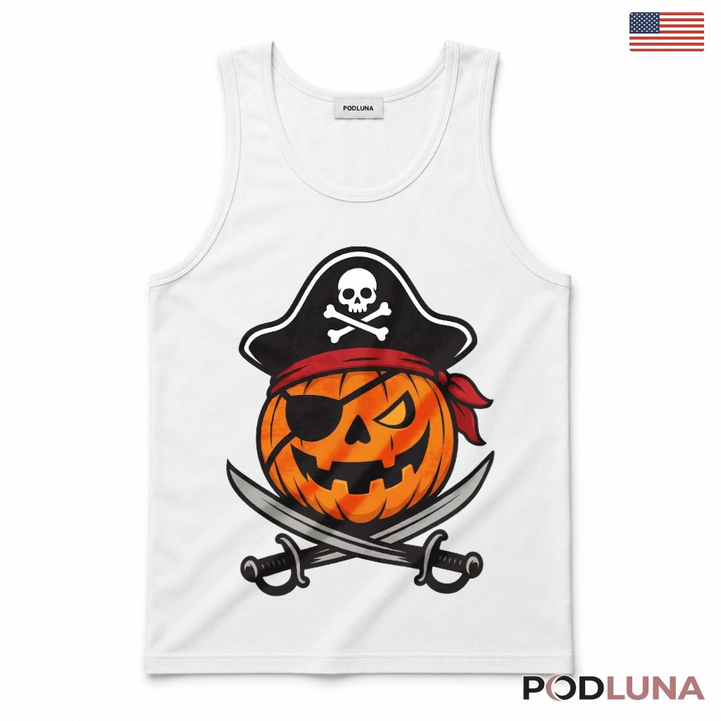 Pirate Jack O Lantern Halloween Tank Top Pirate Jack O Lantern Halloween Tank Top