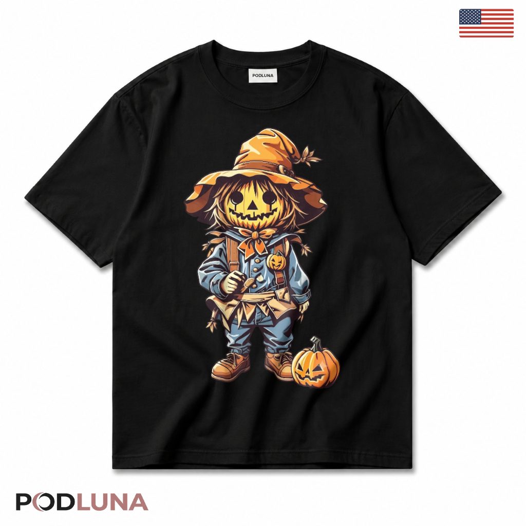 Scarecrow Jack O Lantern Halloween T-Shirt