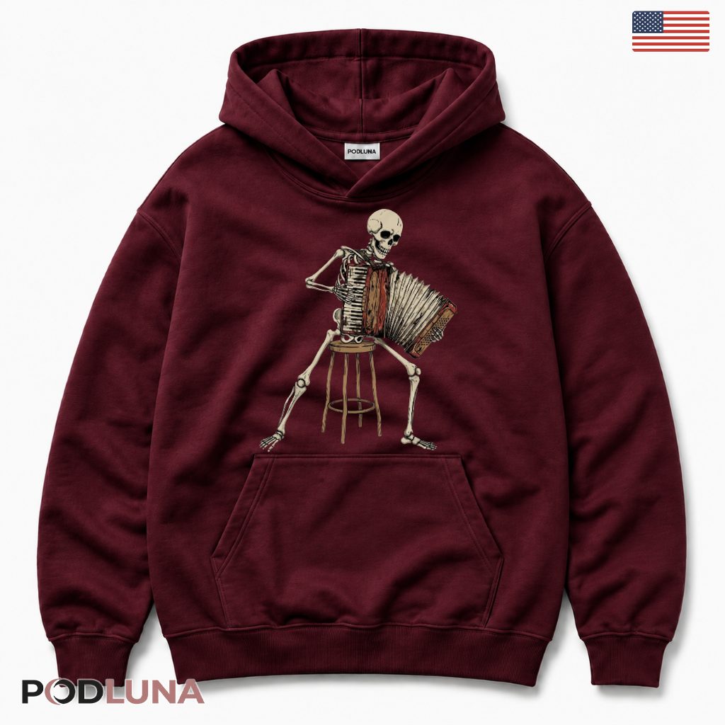 Skeleton Playing Accordion Halloween Hoodie Skeleton Playing Accordion Halloween Hoodie