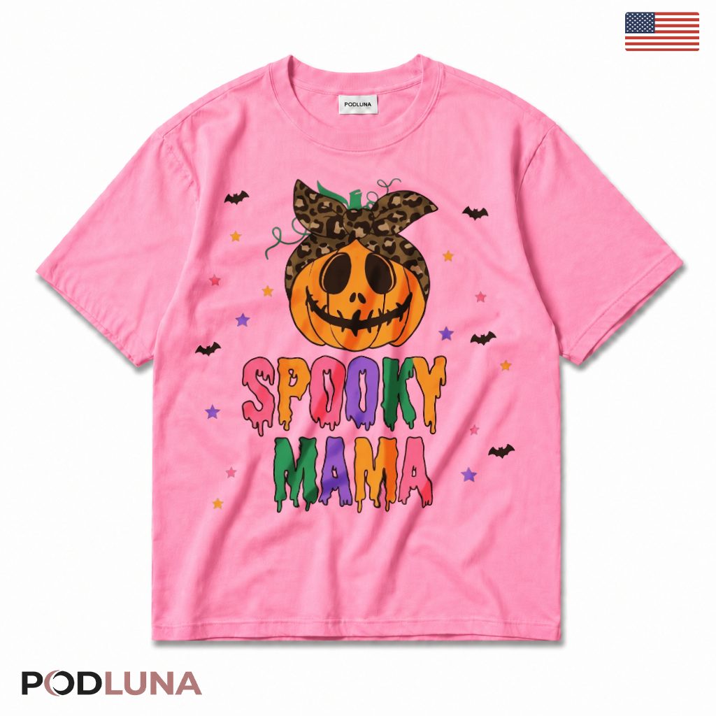Spooky Mama Halloween Pumpkin T-Shirt