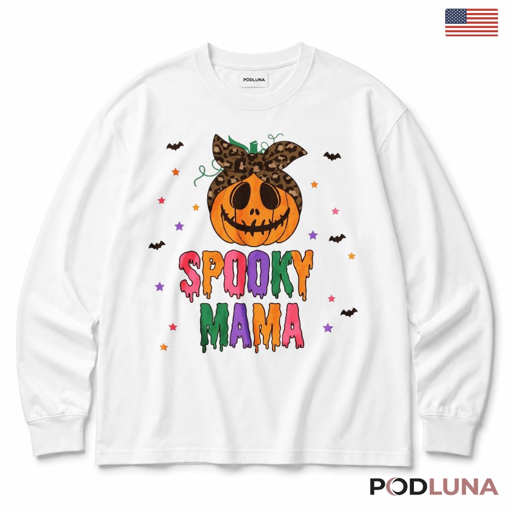 Spooky Mama Halloween Pumpkin Long Sleeve Spooky Mama Halloween Pumpkin Long Sleeve