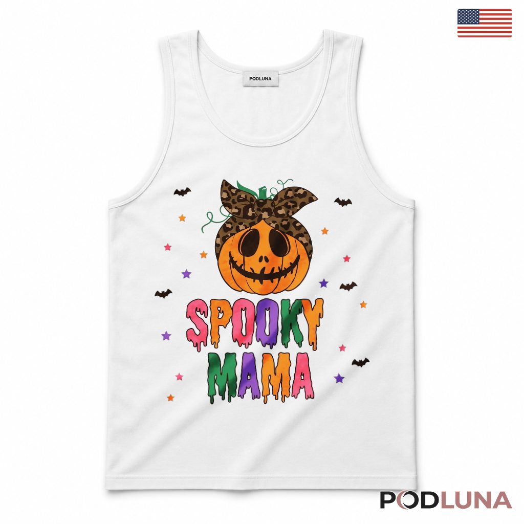 Spooky Mama Halloween Pumpkin Tank Top Spooky Mama Halloween Pumpkin Tank Top