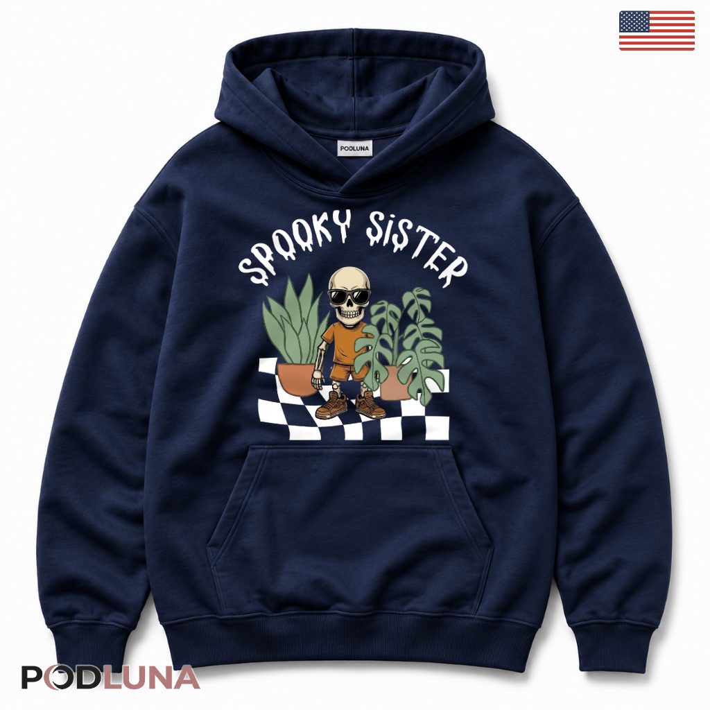Spooky Sister Skeleton Halloween Hoodie Spooky Sister Skeleton Halloween Hoodie