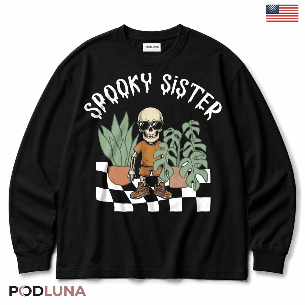 Spooky Sister Skeleton Halloween Long Sleeve Spooky Sister Skeleton Halloween Long Sleeve