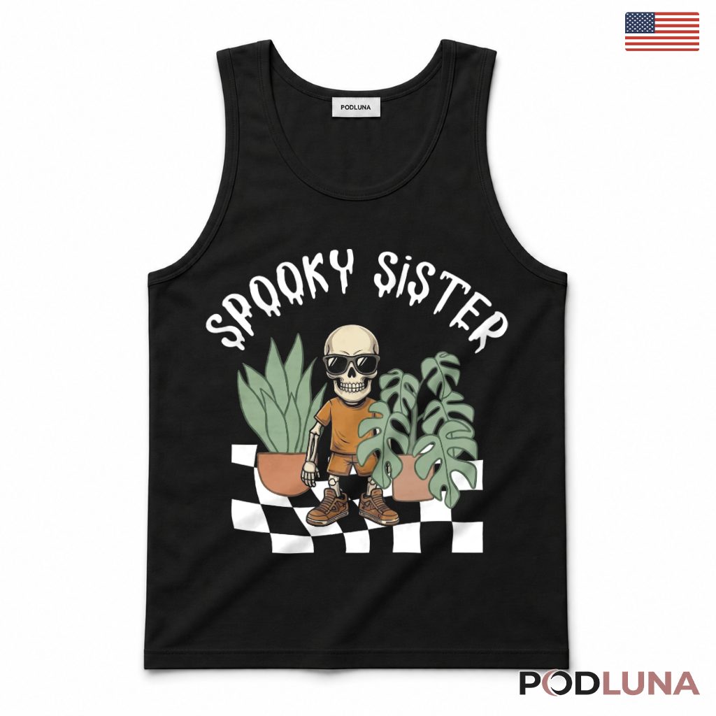 Spooky Sister Skeleton Halloween Tank Top Spooky Sister Skeleton Halloween Tank Top