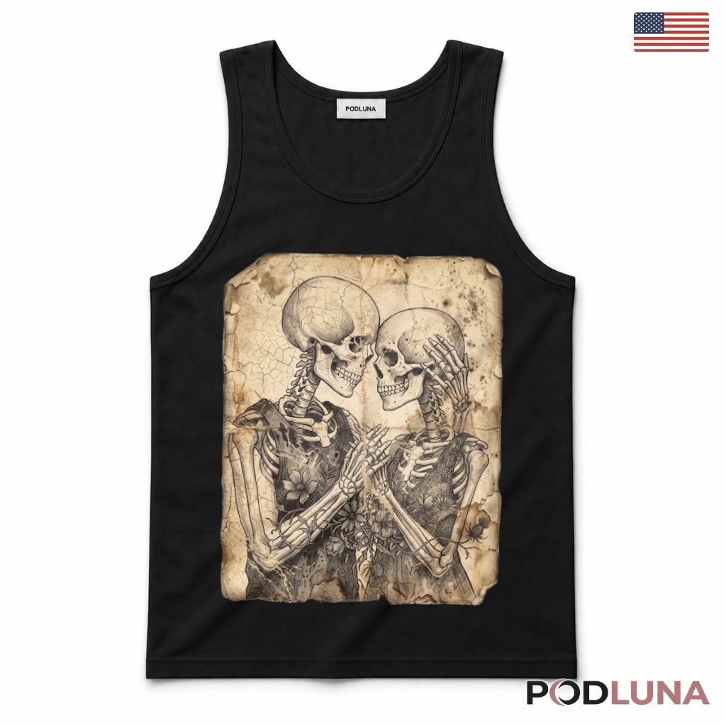 Vintage Skeleton Couple Halloween Tank Top Vintage Skeleton Couple Halloween Tank Top