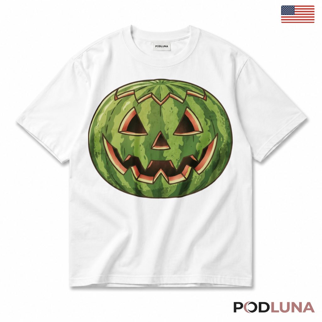 Watermelon Jack O Lantern Halloween T-Shirt