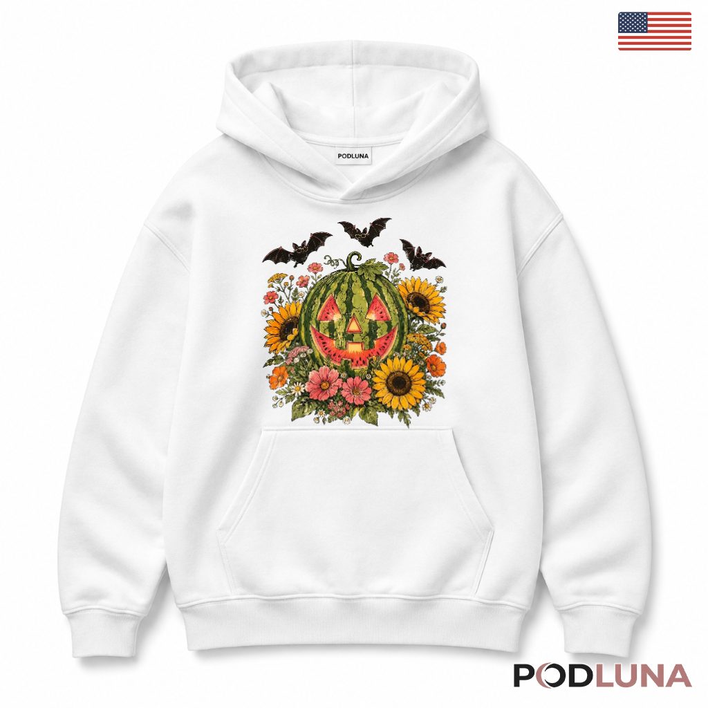 Watermelon Sunflower Jack O Lantern Halloween Hoodie Watermelon Sunflower Jack O Lantern Halloween Hoodie