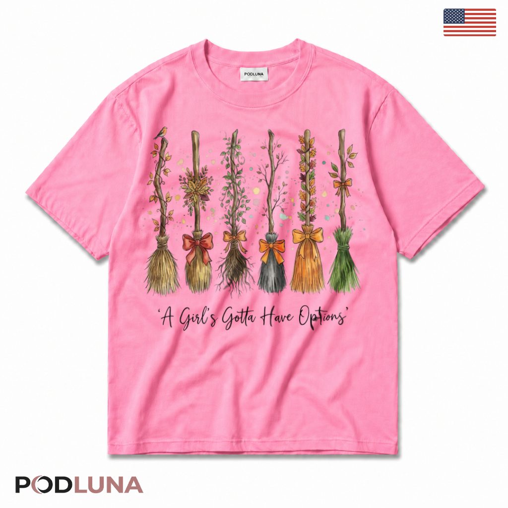 Witch Broom Fall Halloween T-Shirt