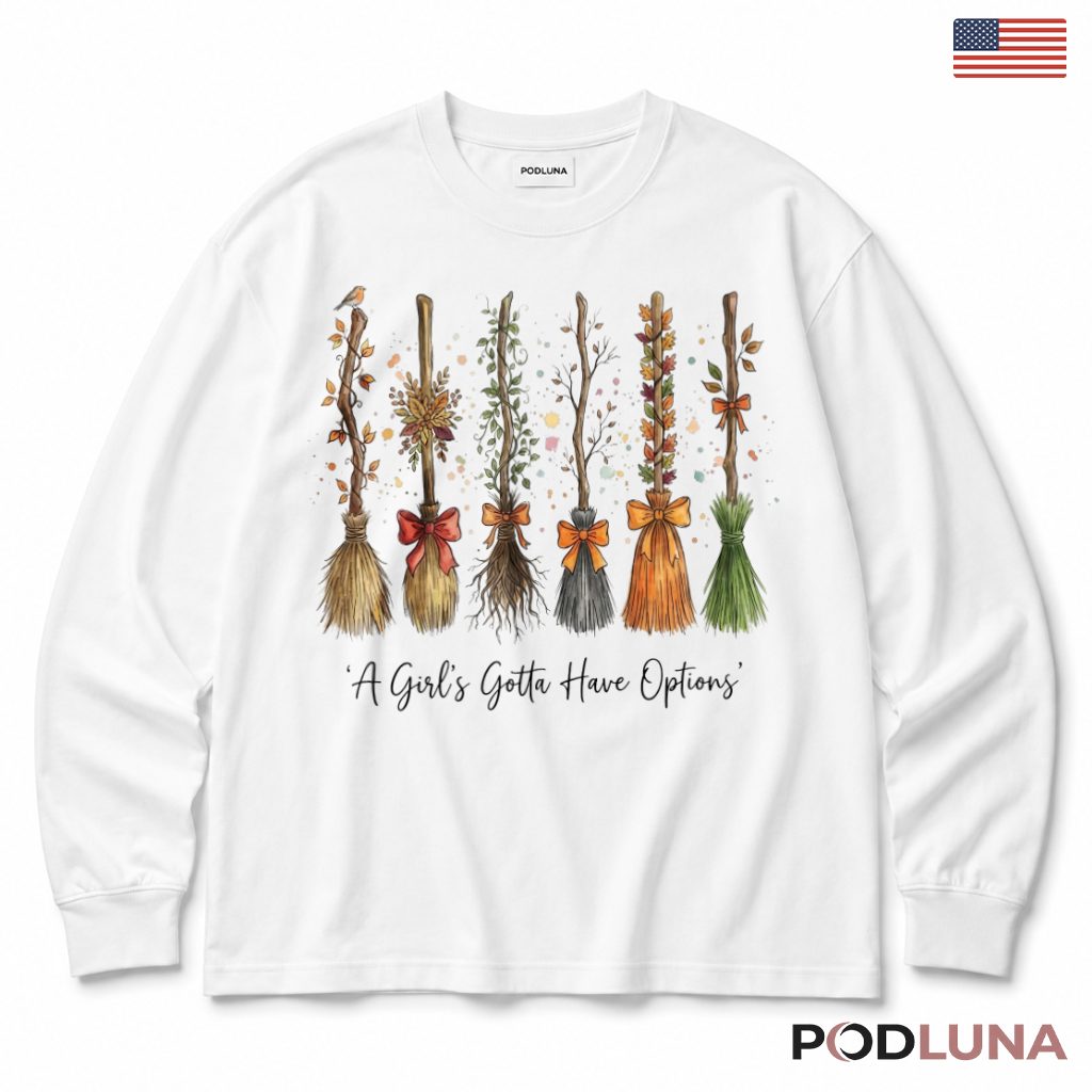 Witch Broom Fall Halloween Long Sleeve Witch Broom Fall Halloween Long Sleeve