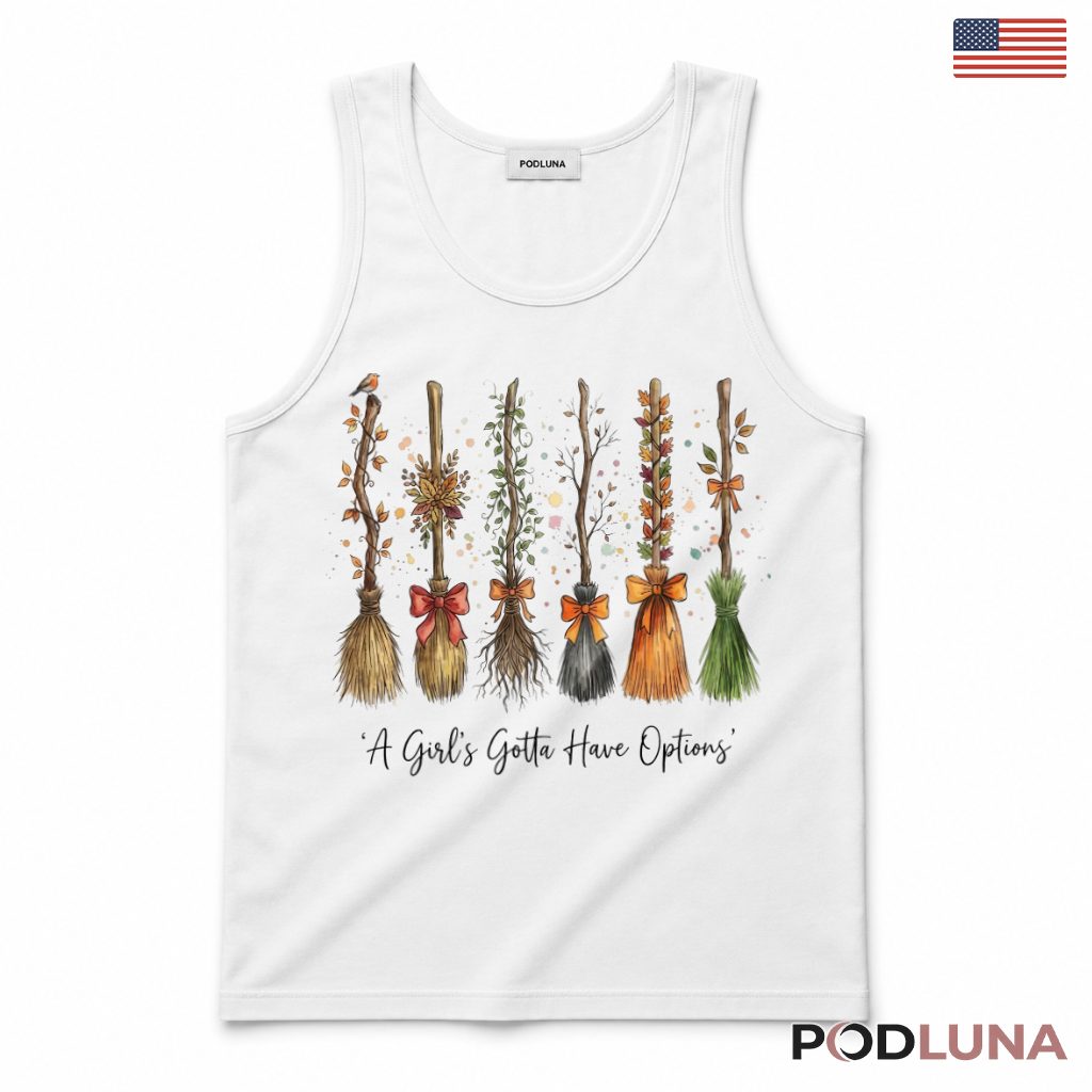 Witch Broom Fall Halloween Tank Top Witch Broom Fall Halloween Tank Top