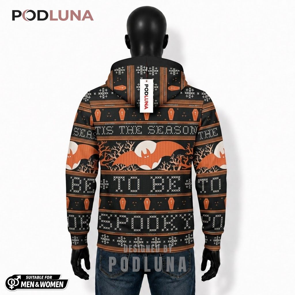 Bat Halloween 3D Hoodie Tis Season Spooky Knit Print 2 Bat Halloween 3D Hoodie Tis Season Spooky Knit Print 2