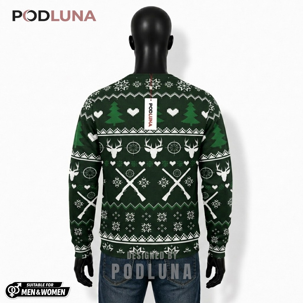 Bear Ugly Christmas Sweater Big Bucks Funny Back Bear Ugly Christmas Sweater Big Bucks Funny Back