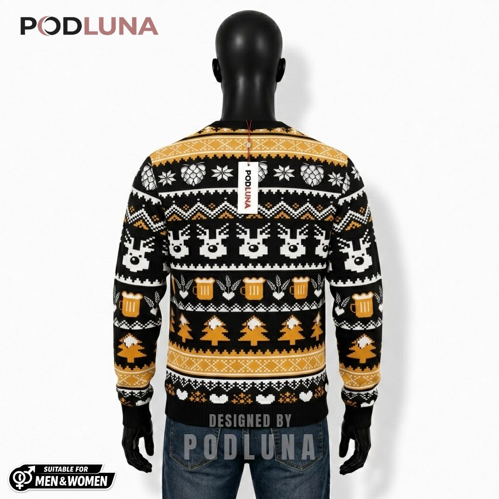 Beer Ugly Sweater Christmas Most Wonderful Time Back Beer Ugly Sweater Christmas Most Wonderful Time Back