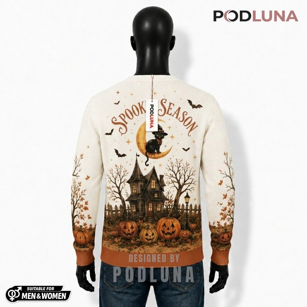 Black Cat Halloween Cardigan Spooky Season Haunted House 2 Black Cat Halloween Cardigan Spooky Season Haunted House 2