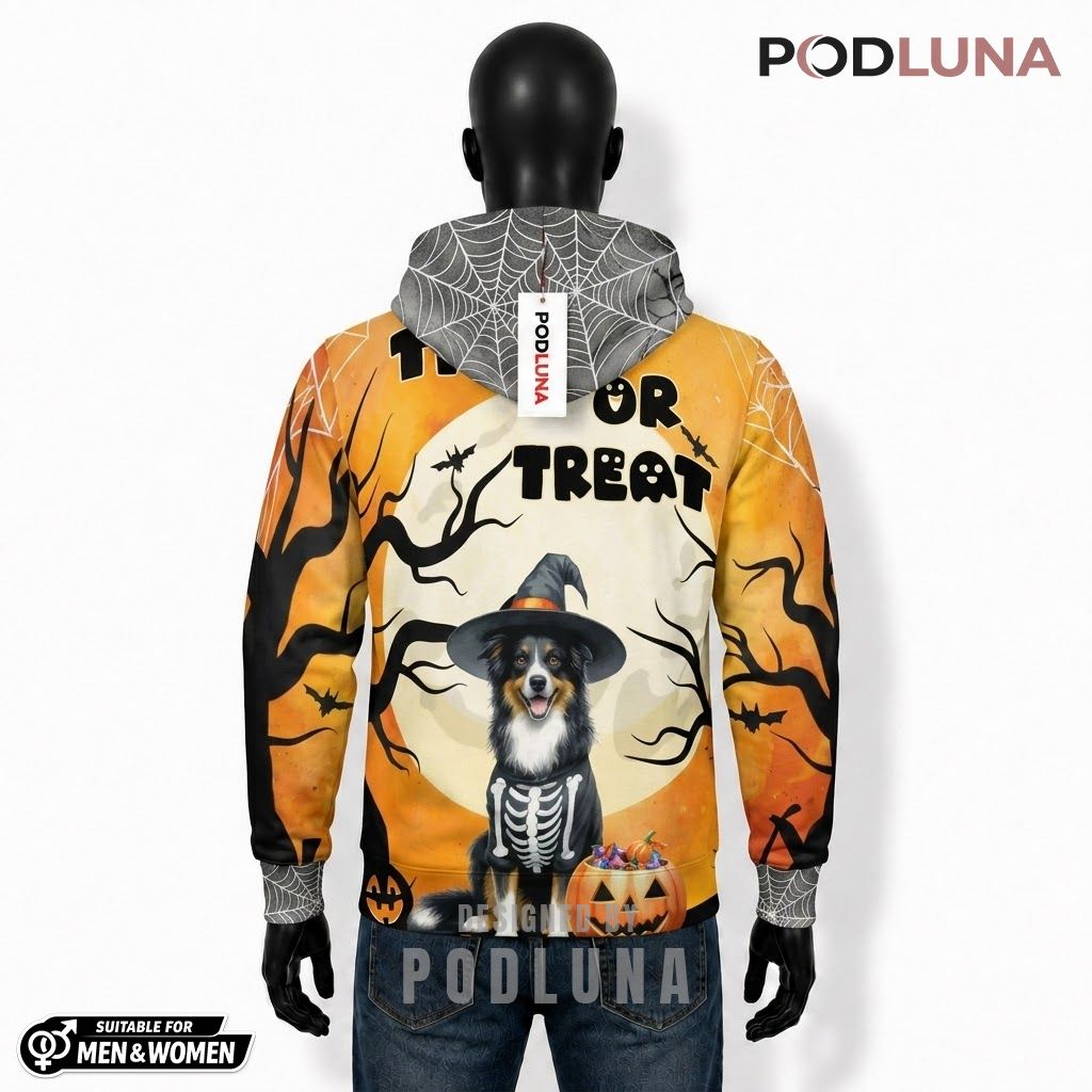 Border Collie Halloween 3D Hoodie Trick Or Treat Witch Hat 2 Border Collie Halloween 3D Hoodie Trick Or Treat Witch Hat 2