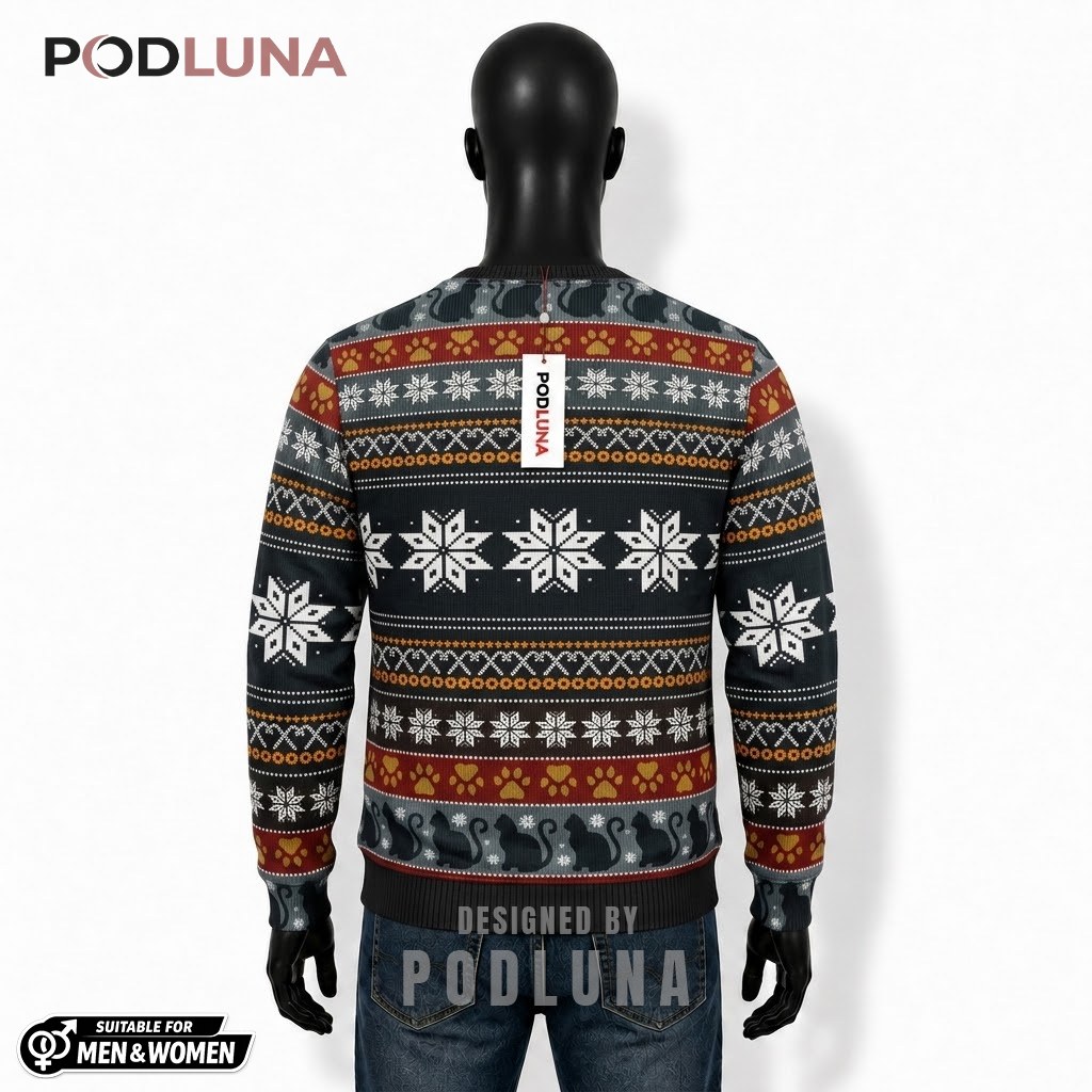 Cat Ugly Christmas Sweater Show Me Your Kitties Funny Back Cat Ugly Christmas Sweater Show Me Your Kitties Funny Back