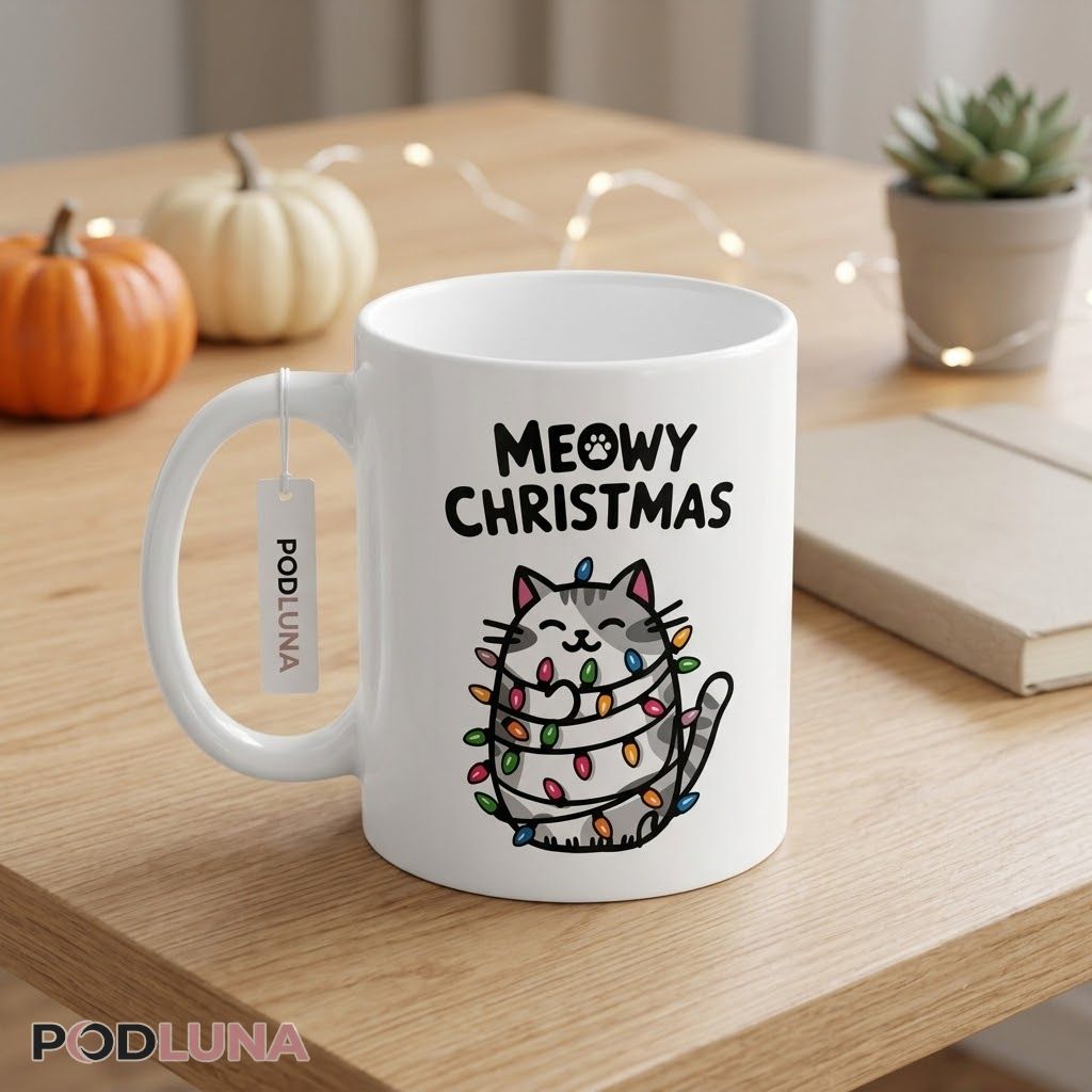 Christmas Cat Mug Meowy Christmas Cute Cat Lover Coffee Gift 2 Christmas Cat Mug Meowy Christmas Cute Cat Lover Coffee Gift 2