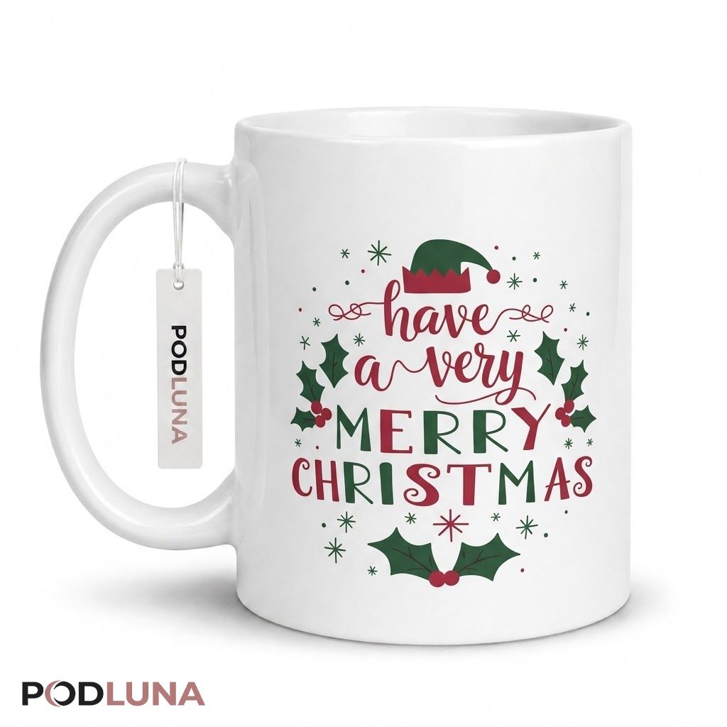 Christmas Coffee Mugs Have A Very Merry Christmas Holly Coffee Cup 1