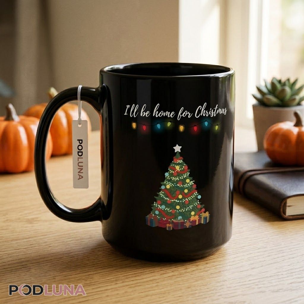 Christmas Coffee Mugs I'll Be Home For Christmas Tree Lights Cup 2 Christmas Coffee Mugs I'll Be Home For Christmas Tree Lights Cup 2
