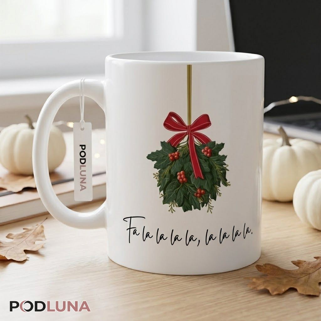 Christmas Coffee Mugs Mistletoe Fa La La La La Holiday Coffee Cup 2 Christmas Coffee Mugs Mistletoe Fa La La La La Holiday Coffee Cup 2
