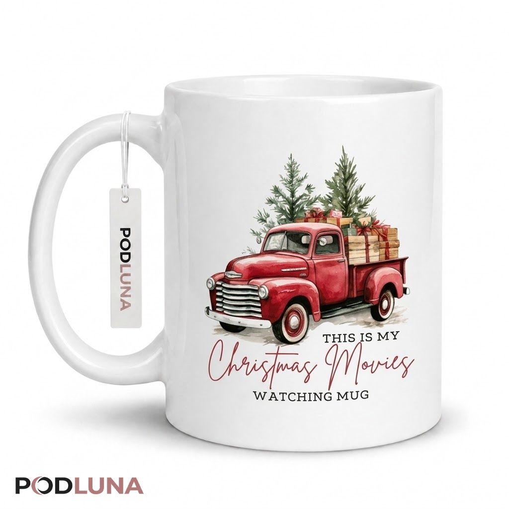 Christmas Coffee Mugs Red Truck This Is My Christmas Movies Watching Mug 1