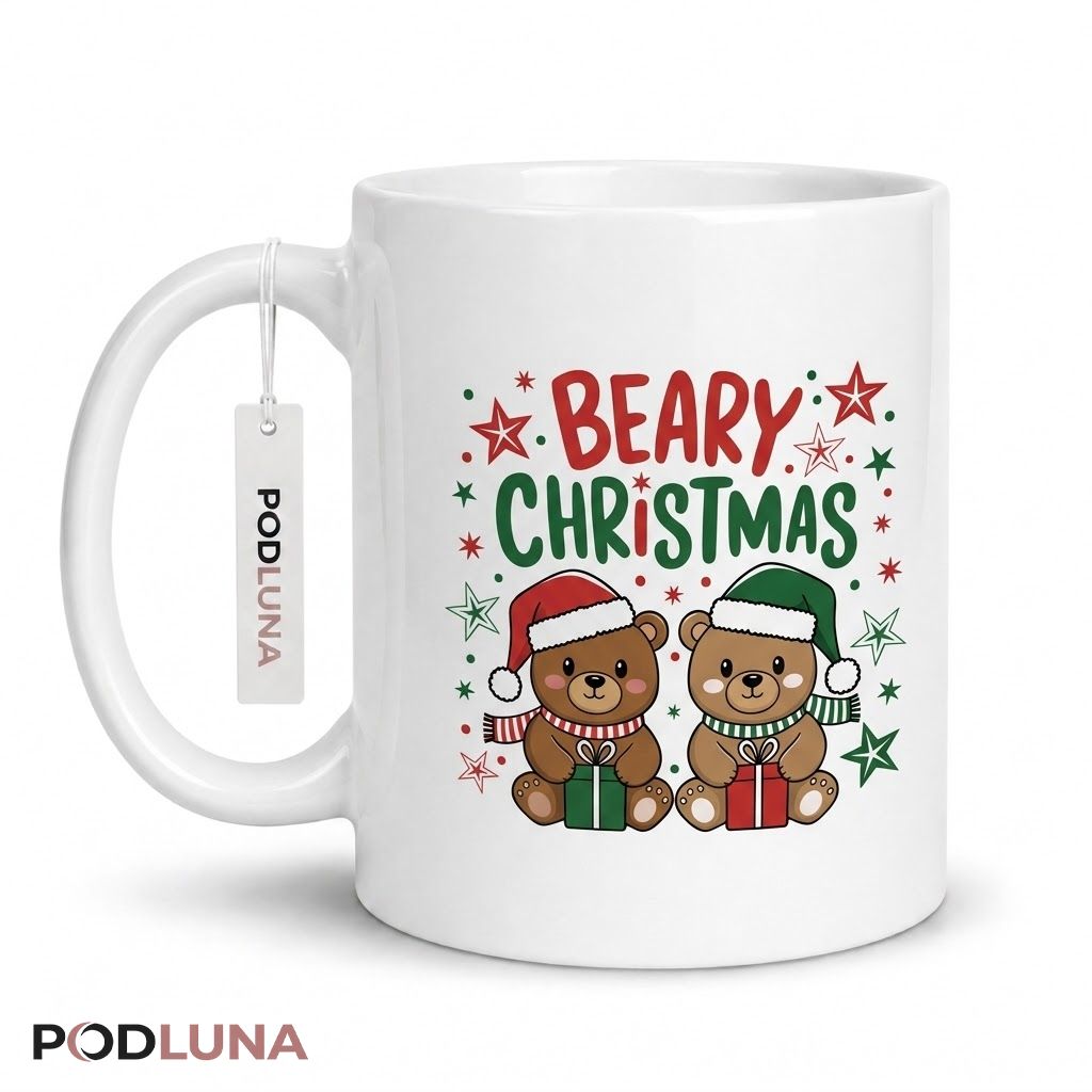 Christmas Mugs Beary Christmas Cute Bears Holiday Coffee Cup 1