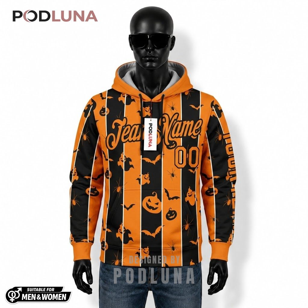 Custom Halloween 3d Hoodie Pumpkin Bat Spider Pattern 1
