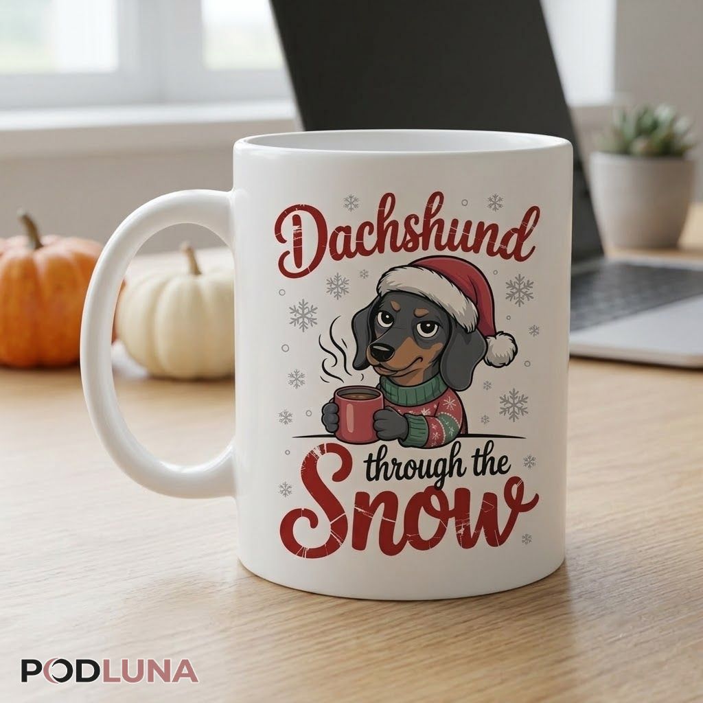 Cute Christmas Mugs Dachshund Through The Snow Dog Coffee Cup 2 Cute Christmas Mugs Dachshund Through The Snow Dog Coffee Cup 2
