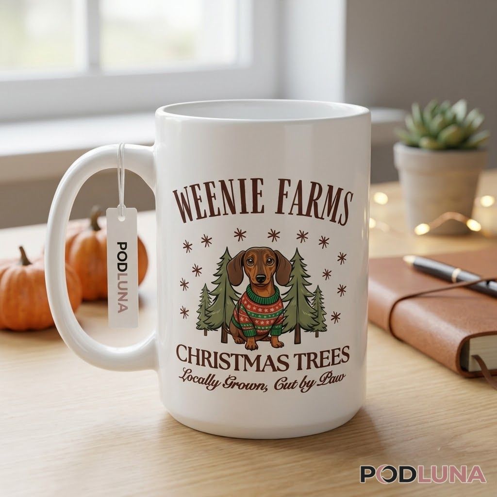 Cute Christmas Mugs Dachshund Weenie Farms Holiday Coffee Cup 2 Cute Christmas Mugs Dachshund Weenie Farms Holiday Coffee Cup 2