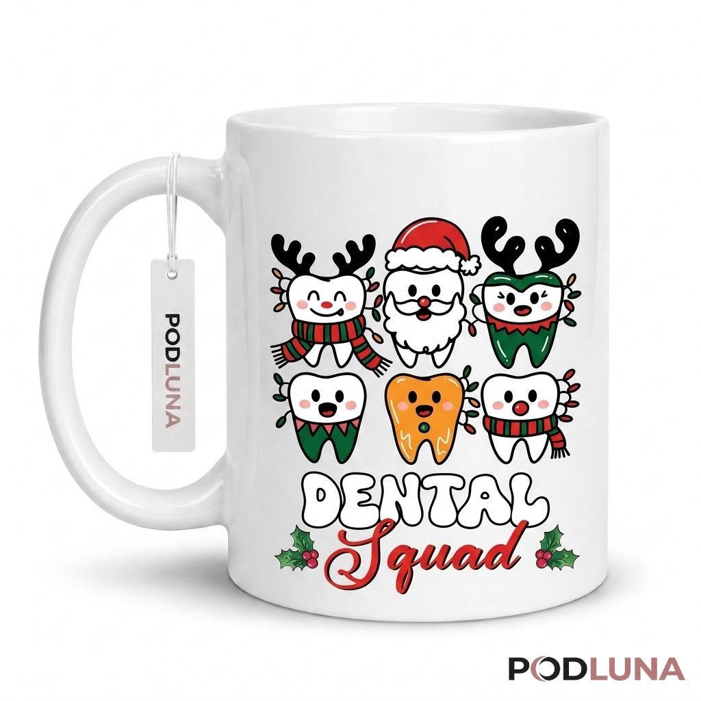 Cute Christmas Mugs Dental Squad Christmas Teeth Coffee Cup 1
