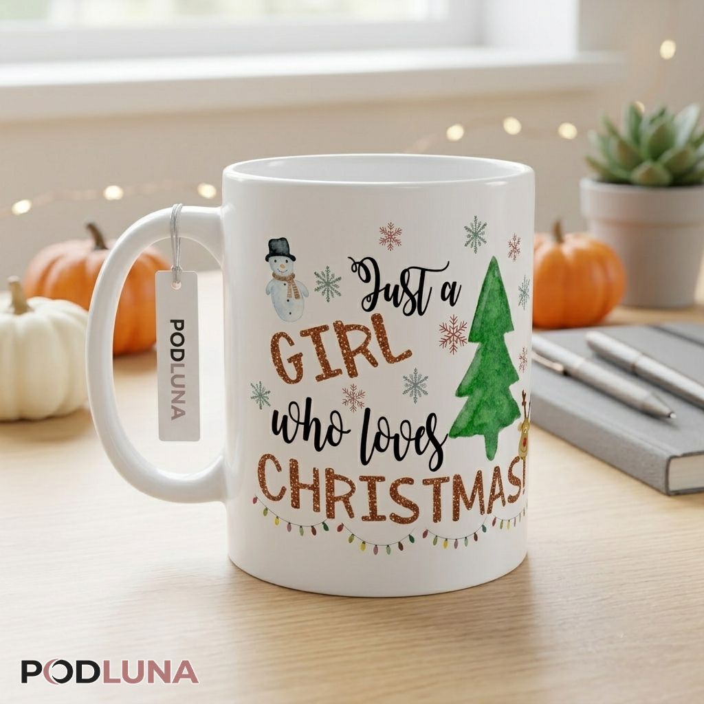 Cute Christmas Mugs Just A Girl Who Loves Christmas Coffee Cup 2 Cute Christmas Mugs Just A Girl Who Loves Christmas Coffee Cup 2