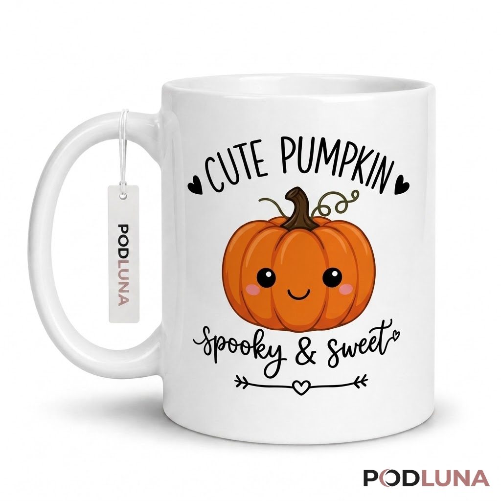Cute Halloween Mug Pumpkin Spooky Sweet Kawaii 1