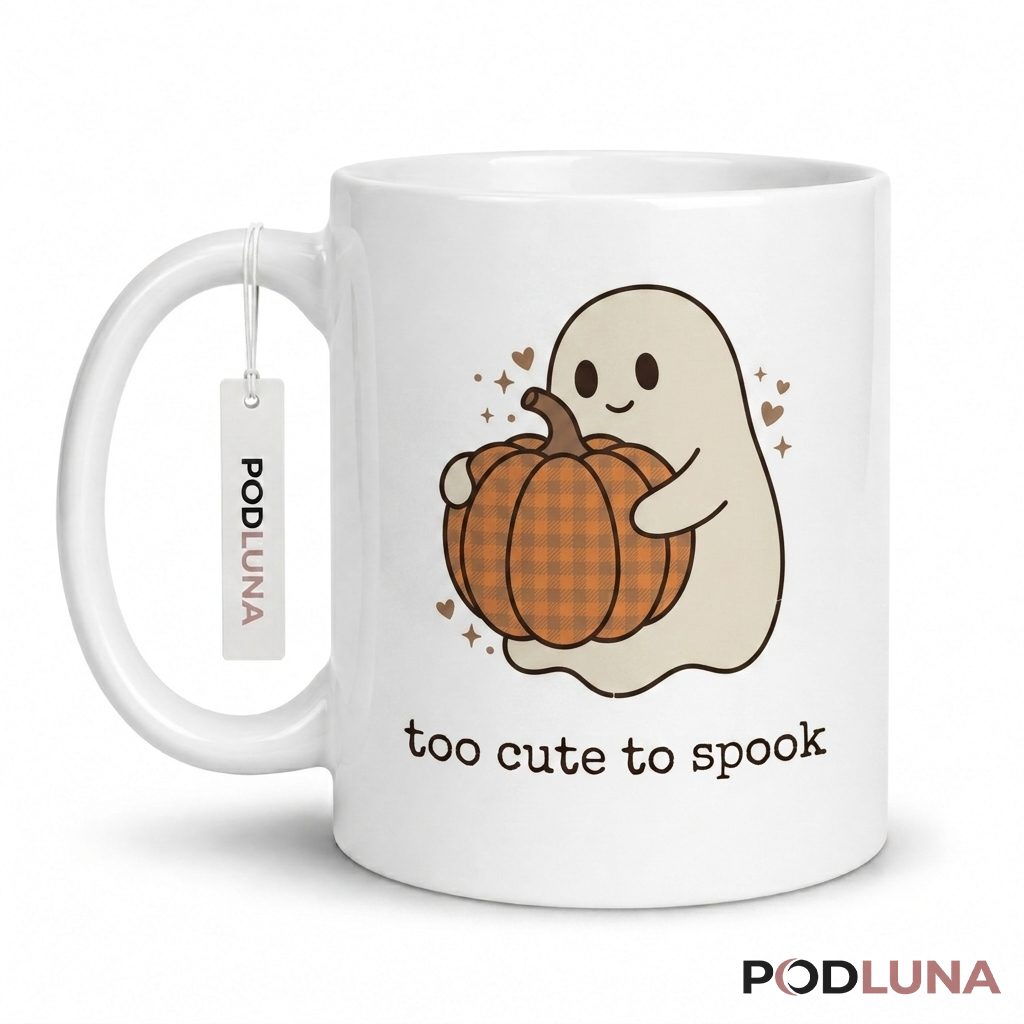Cute Halloween Mug Too Cute To Spook Ghost Pumpkin 1