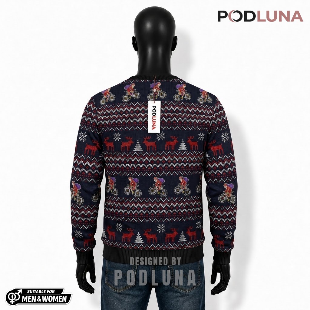 Cycling Santa Ugly Christmas Sweater Don't Follow Me Back Cycling Santa Ugly Christmas Sweater Don't Follow Me Back