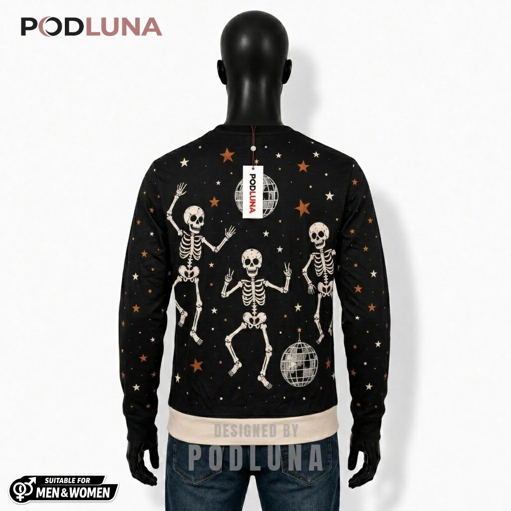 Dancing Halloween Cardigan Disco Skeleton Party Stars 2 Dancing Halloween Cardigan Disco Skeleton Party Stars 2