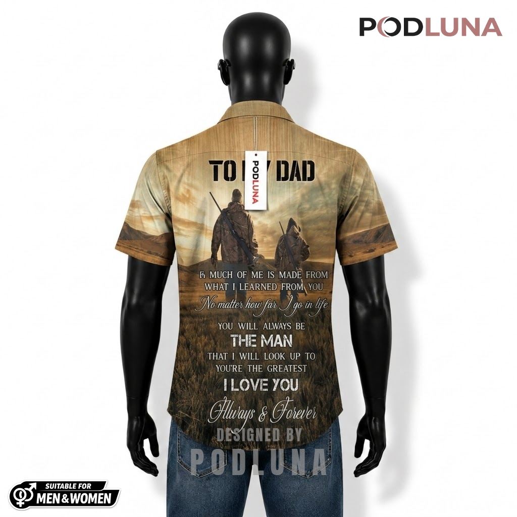 Father Son Hunting Hawaiian Shirt Smoke Sunset Field Back Father Son Hunting Hawaiian Shirt Smoke Sunset Field Back