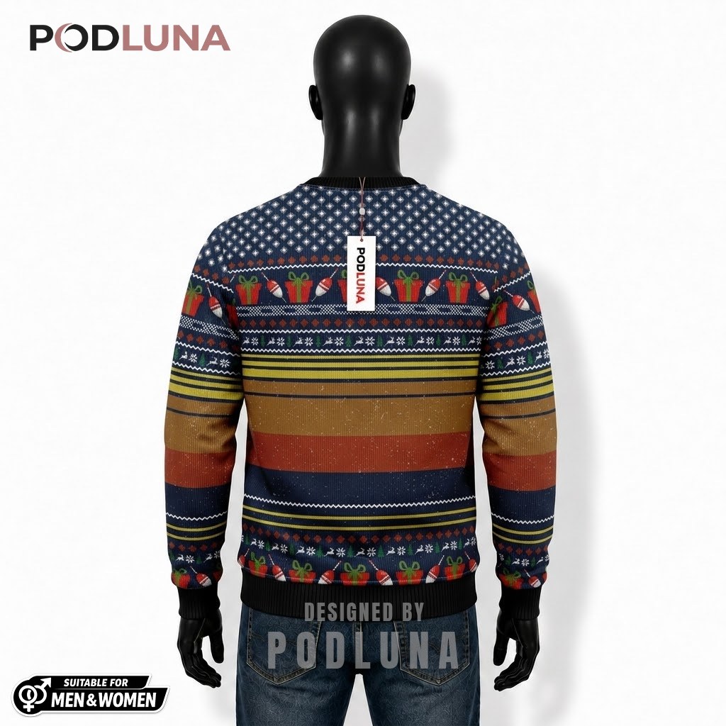 Fishing Ugly Christmas Sweater Part Time Hooker Back Fishing Ugly Christmas Sweater Part Time Hooker Back