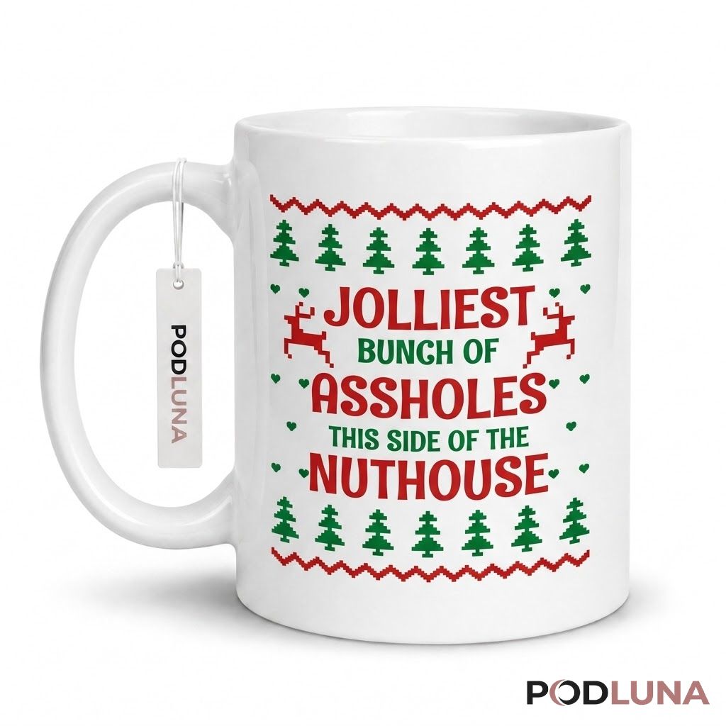 Funny Christmas Mugs Jolliest Bunch Of Assholes Christmas Vacation Coffee Cup 1