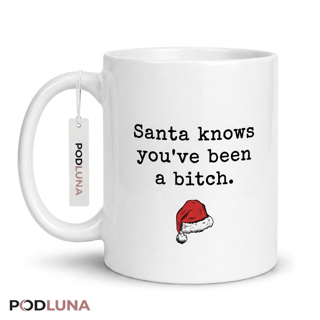 Funny Christmas Mugs Santa Knows You Have Been A Bitch Coffee Cup 1